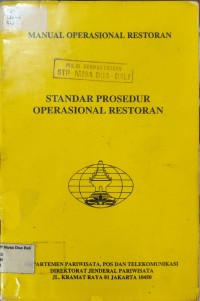 Manual Operasional Restoran Standar Prosedur Operasional Restoran