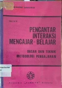 Pengantar Interaksi Mengajar-Belajar