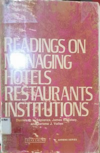 Readings On Managing Hotels Restaurants Intitutions